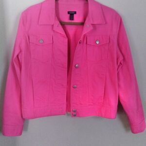 Izod Bright Pink‎ Feminine Women's Jean Jacket